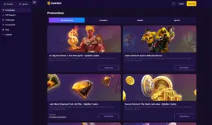 SpinBet Casino bonuses and promotions page