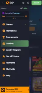 Features are available in the player's account at Slotozen Casino